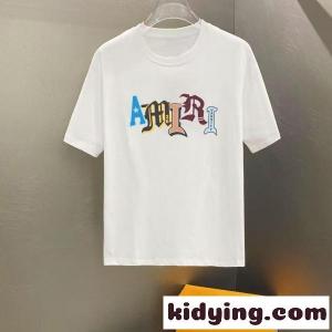 AMIRI アミリ 2026新作 ロゴプリント 半袖Tシャツ コットン クルーネック オーバーサイズ カジュアル 人気kidying26K5nmWv