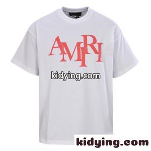 AMIRI アミリ 2026新作 発泡ロゴプリント 半袖Tシャツ コットン クルーネック オーバーサイズ 人気kidying26mSv45z