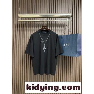 クロムハーツ コピーブランド Tシャツ 偽物 ネックレスプリント 半袖Tシャツ クルーネックkid26qiCuyC