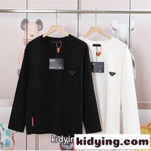 ロングスリーブ シンプルブラック 通勤カジュアル prada スーパーコピー プラダ スーパーコピー コピー Tシャツ 着回し対応 注目商品kidying26DqG5Hr