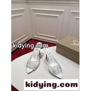 ビジュー＆パール装飾 メッシュ ミュール サンダル クリスチャン・ルブタン コピー ホワイトkid265LbGbe