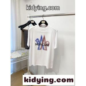 お洒落 ロゴ刺繍 合わせやすい 半袖Tシャツ モンクレール スーパーコピー Tシャツ 偽物 ホワイトkid26baiamu