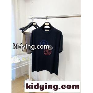 目を引く ロゴ刺繍 モンクレール コピーブランド Tシャツ 偽物 クルーネック 半袖Tシャツ ブラックkid26DaKf4f