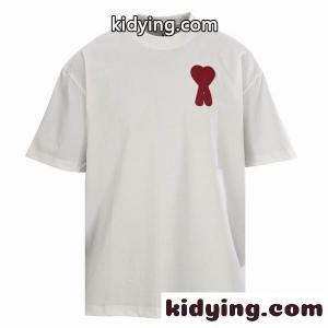 首元すっきり！アミ パリス tシャツコピーリブ付きクルーネック 純棉 2026新作 カジュアルAMI PARIS 半袖Tkidying26KjSvOj