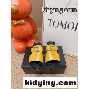 パテントレザー フィリッププレイン サンダル 偽物 カジュアル スライドサンダル イエローkid261LT1De
