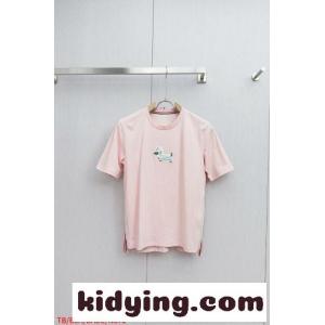 シンプル 可愛い ヘクター クルーネック 半袖Tシャツ トムブラウン コピー Tシャツ 偽物 ピンクkid269999jy