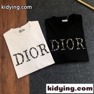 フロントロゴ グラフィックアクセント シンプルスタイル dior スーパーコピー ディオール スーパーコピー コピー コットンTシャツ 夏ファッションkidying26S1PvKD