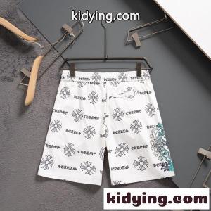 2026新作 CHROME hearts コピー 激安 クロムハーツ コピー 総柄クロスプリント ビーチショーツ ハーフパンツ ウエストゴム メンズkidying26m85f0j