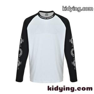2026新作 N级品 Chrome hearts コピーブランド  クロムハーツ コピーブランド ロングTシャツ 梵字ネック 配色デザイン 長袖Tシャツ コットン オーバーサイズ 人気アイテムkidying26GbS9Lf