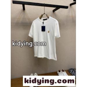 ショートスリーブ クルーネック ウィズ シグネチャー ルイ・ヴィトン Tシャツ コピー ホワイトkid26CCu4fe