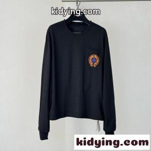 2026新作 Chrome hearts スーパーコピー N級品 クロムハーツ スーパーコピー ロングTシャツ STAFFロゴ バックホースシュー プリント 長袖Tシャツ コットン 人気アイテムkidying26KraSPD