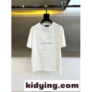 定番 カジュアル ロゴ入り 半袖Tシャツ ルイ・ヴィトン Tシャツ 偽物 ホワイトkid26vSfKPr