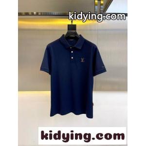 洗練された カジュアル 半袖ポロシャツ ルイ・ヴィトン Tシャツ 偽物 ネイビーkid26ea85nq