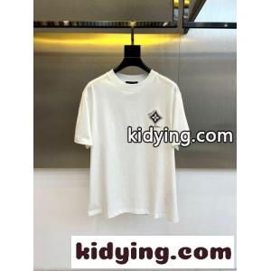 おしゃれ ロゴ入り コットン 半袖Tシャツ ルイ・ヴィトン Tシャツ 偽物 ホワイトkid26fO55DC