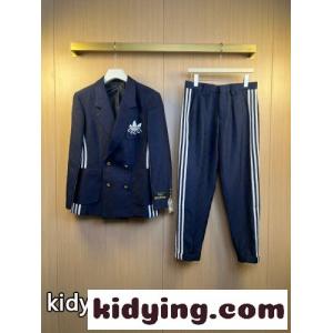 コピー adidas × gucci コピー ジャケット ＆ スラックス セットアップ スーツ グッチ コピー セットアップ 偽物 ネイビーkid26aSTPza