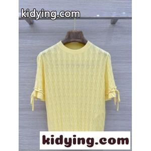 クラシック ケーブル編み 半袖サマーニット グッチ コピー ニット 偽物 イエローkid26aSHr0f