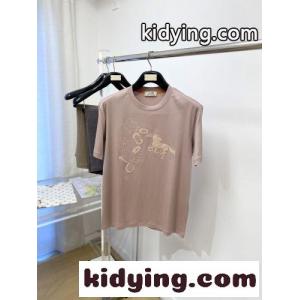 洗練された カジュアル クルーネック 半袖Tシャツ エルメス コピー Tシャツ 偽物 ダスティピンクkid26yqm4nu