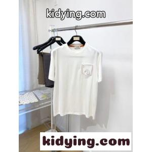 異素材ディテール クルーネック 半袖Tシャツ エルメス コピーブランド Tシャツ 偽物 ホワイトkid26rS115r