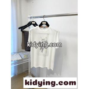 ホースモチーフ ラインストーン 半袖Tシャツ エルメス ブランド コピー Tシャツ 偽物 ホワイトkid268nWHbC