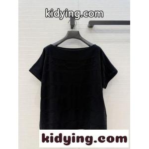 カシミヤ 半袖ニット トップス エルメス コピー Tシャツ スーパーコピー ブラックkid26GTXjGD