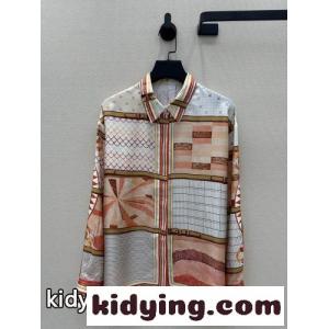 スカーフプリント シルク 長袖シャツ エルメス コピー シャツ スーパーコピーkid26WTz81j