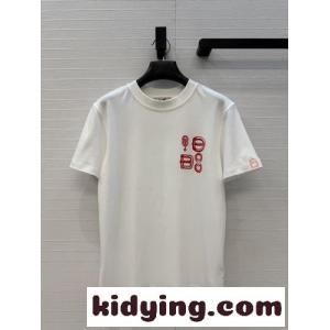 シンプル お洒落 プリント入り 半袖Tシャツ エルメス コピー Tシャツ 偽物 ホワイトkid26TLr8ji