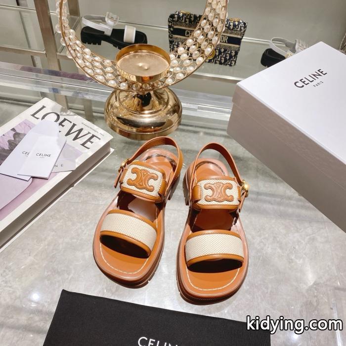 スタイルアップ見えなシンプル 芸能人愛用 歴代人気モデル偽物 ブランド 激安CELINEサンダル._0_0