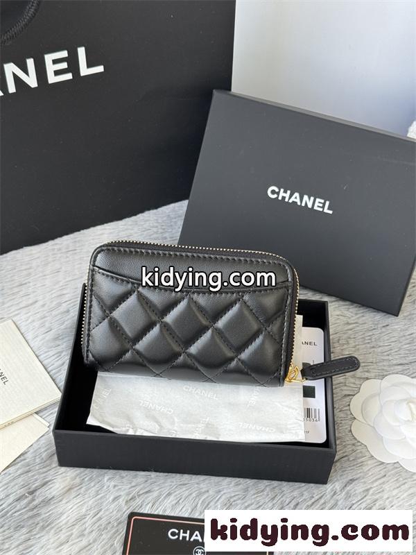 CHANEL シャネル コピー 財布 エレガント レザー ラウンドジップ ミニウォレット ブラック 高級感-2