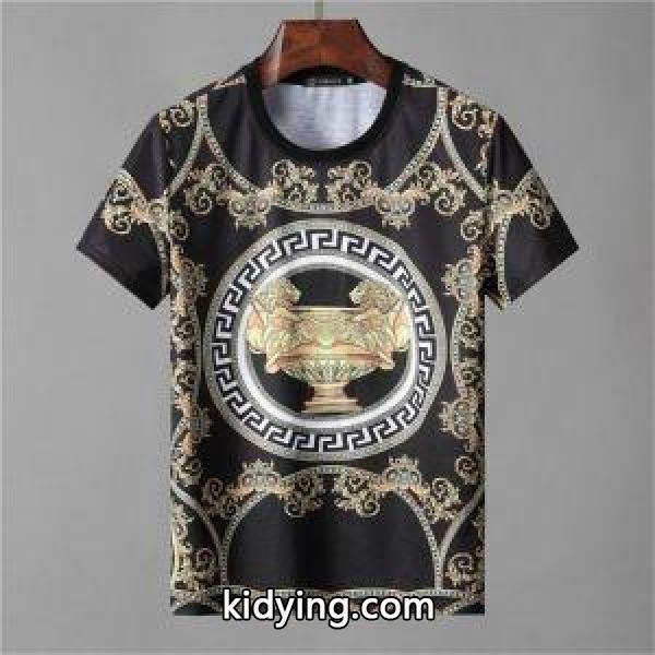 新作入荷品質保証薄手涼しい使いやすい柔らかいｔシャツホワイトブラックVERSACEヴェルサーチ スーパー コピー-0