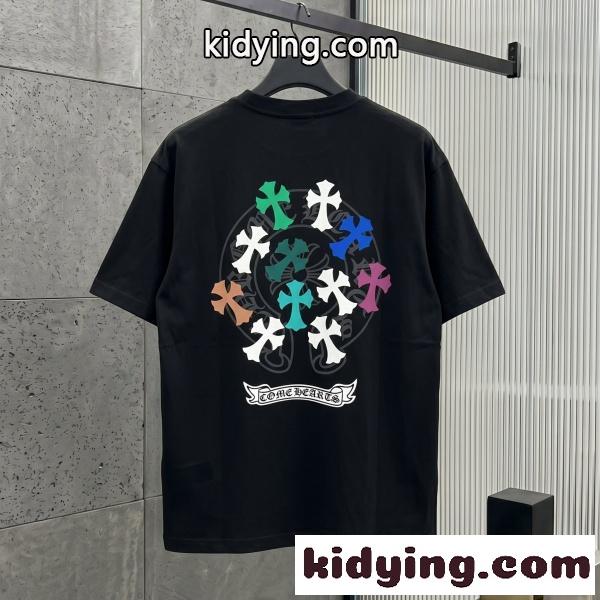 CHROME HEARTS コピー クロムハーツ コピー マルチクロスバックプリントTEE カラフルモチーフ半袖 主役級デザイン-8