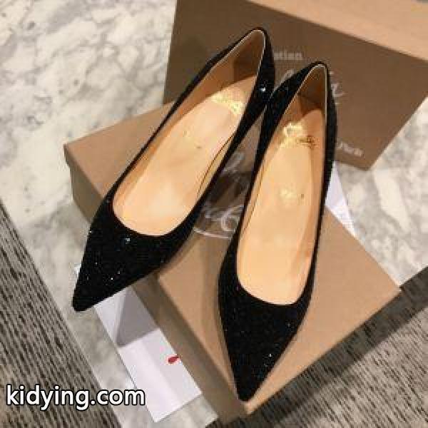 日本未上陸Christian Louboutinルブタン激安レディースハイヒールブラックのクリスタル付きパンプス-0