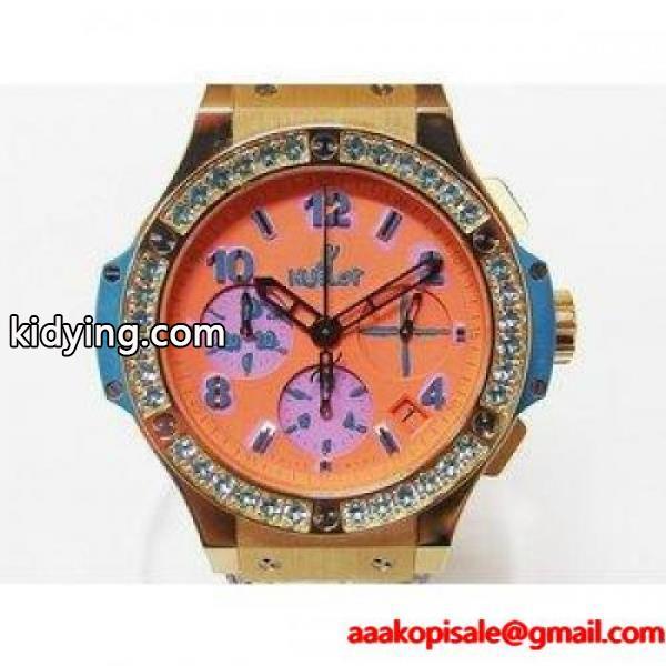 【限定】美品 ウブロ HUBLOT 2017年 ビックバン ポップアート ラバー 自動巻き オレンジ×パープル 腕時計 メンズ 通販-0