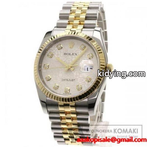 ROLEX ロレックス 116233G デイトジャスト 10Pダイヤモンド 腕時計 ステンレス/SSxK18YG メンズ 中古 :00311001:ブランド京の蔵小牧 - 通販ショッピング-0