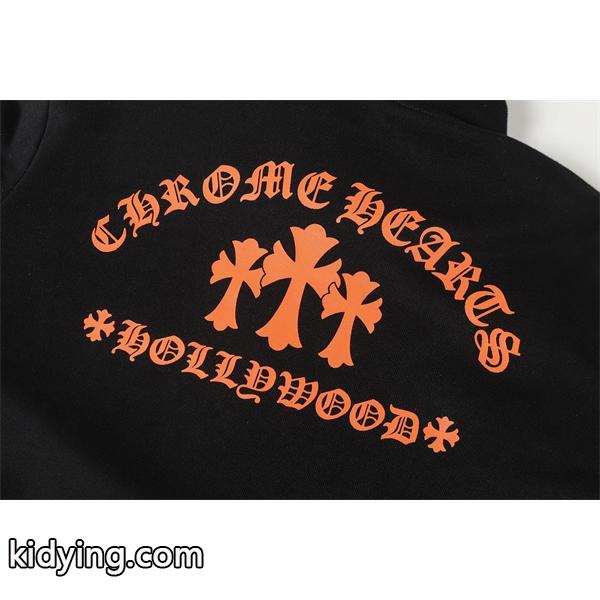 クロムハーツ コピー Chrome Hearts パーカー 人気 ホワイト × ブラック 袖ロゴ クルーネック 上質素材 2025秋冬定番-6