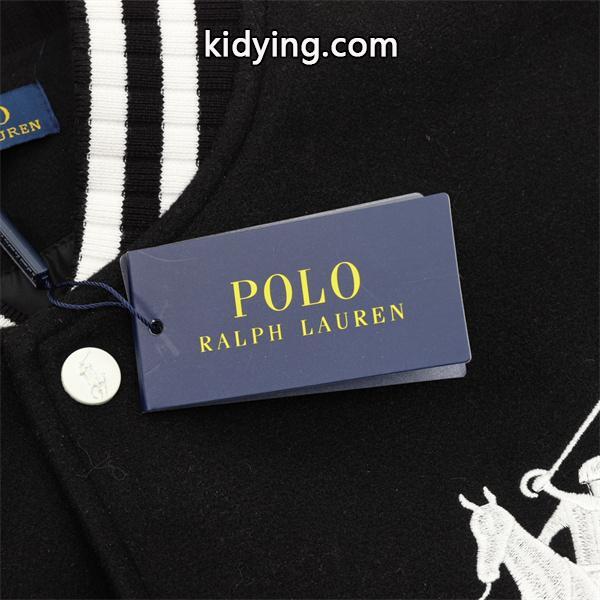 POLO RALPH LAUREN コピー 秋冬復古高級 ブラック × ホワイト ディテール豊富 ベースボールジャケット ポロラルフローレン-7