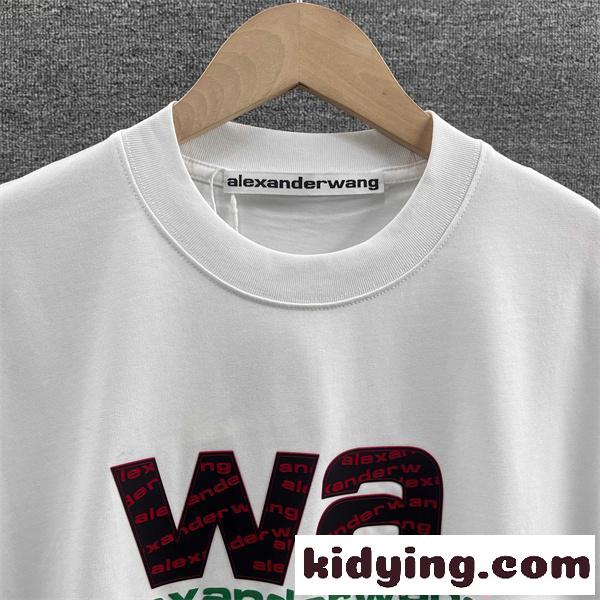 Alexander wang プリント アレキサンダーワン コピー Tシャツ 重ねロゴデザイン 韓国ストリート オーバーサイズ-2