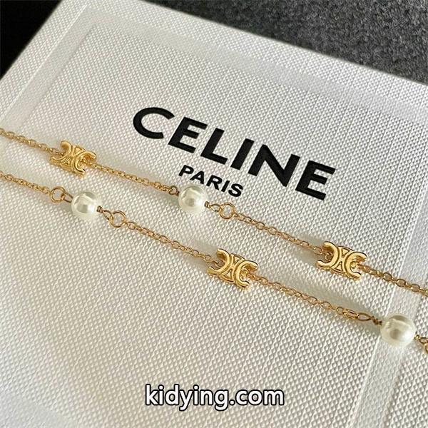チェーン×パール コンビネーション モダンネックレス CELINE セリーヌ スーパーコピー-1