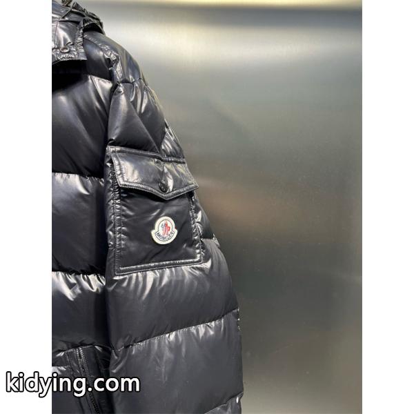 MONCLER ブラックダウン スクエアロゴ 秋冬ファッショナブル モンクレール コピージャケット トレンディ-4