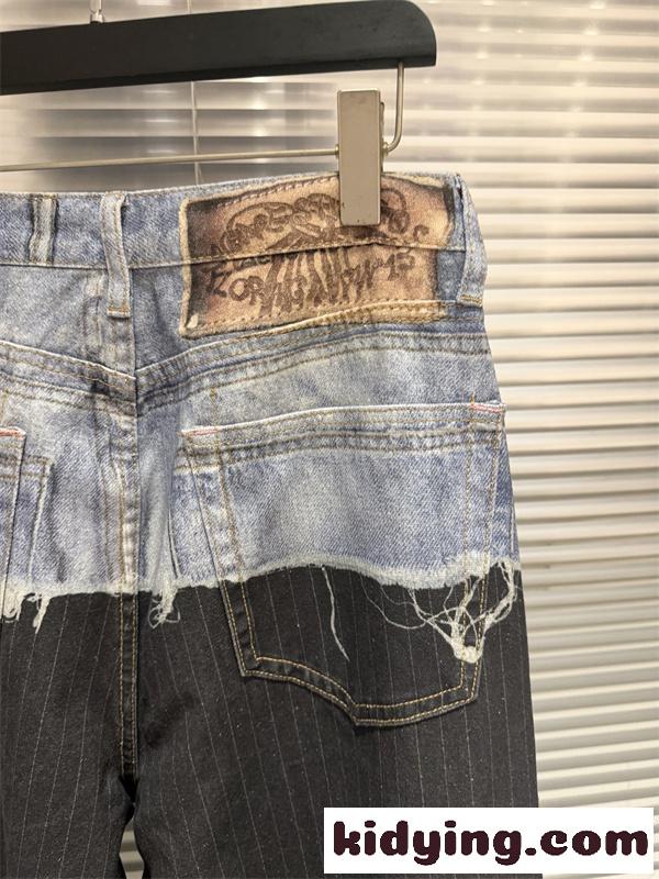 ツートーン切替 ヴィンテージ加工 ストレートシルエット Acne Studios アクネストゥディオズ コピー ワイドデニムパンツ-9