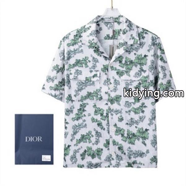 夏のカジュアルスタイル DIOR コピー シャツ 男女問わずに馴染む 夏らしいプリント サラサラ感が良い-0