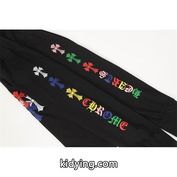 CHROME HEARTS 偽物 カラフルポップ モードスタイル 長袖Tシャツ クロスモチーフデザイン クロムハーツ-2