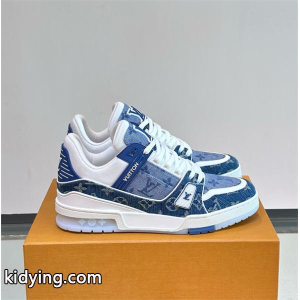 Lv Trainer❤2026トレンドルイヴィトンスニーカーコピー人気ランキングブルー色カジュアルシューズ-0