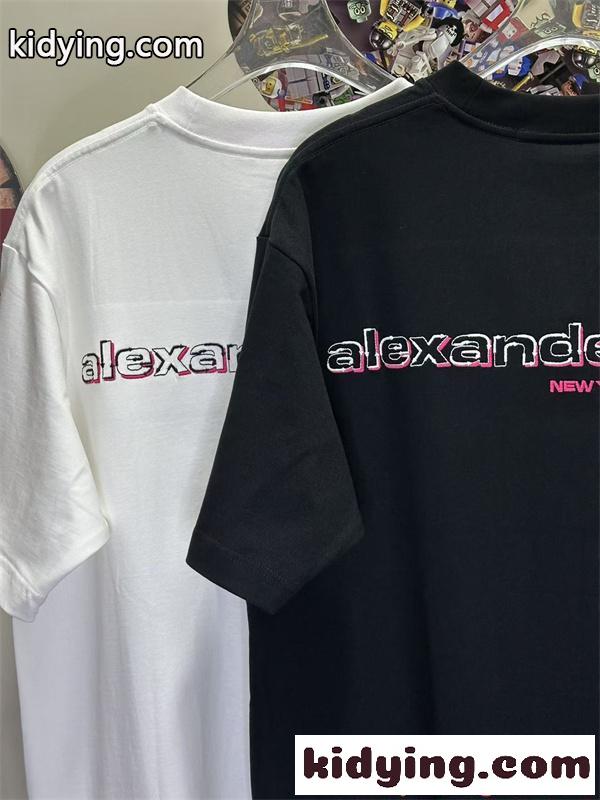 Tシャツ Alexander wang カラープリント アレキサンダーワン コピー クルーネック ゆったりシルエット カジュアル-5