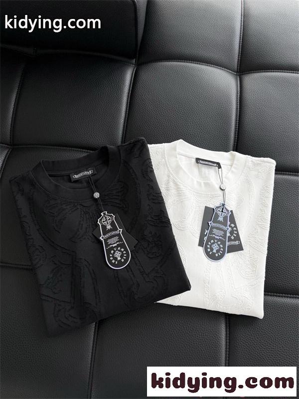 注目集結 CHROME HEARTS クロムハーツ コピー ブラック 立体エンボス モード感演出 メンズ 長袖Tシャツ-8