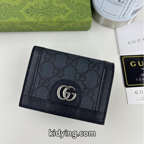 グッチ コピー 三つ折り財布 GGキャンバス ブラック コンパクトデザイン 高品質 GUCCI-0