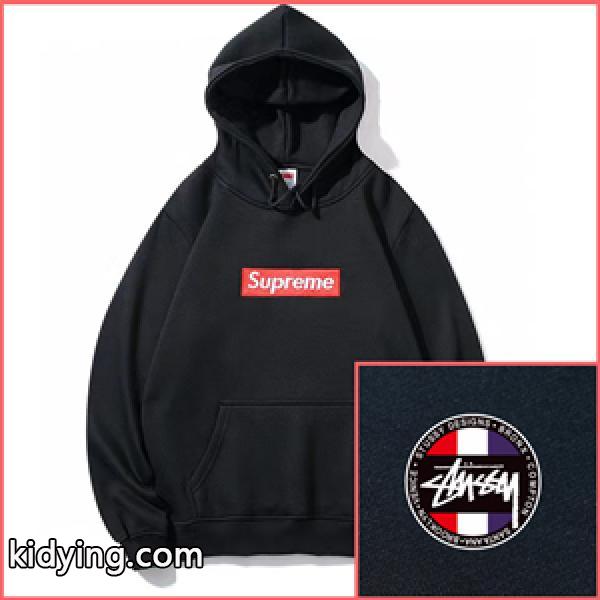 SUPREME × Stussy シュプリーム 激安 パーカー 偽物 刺繍 裏起毛 気軽に着られる ストリート感-0