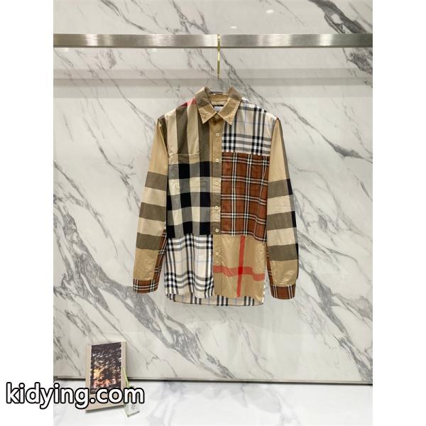 先行注目！2025秋冬必須アイテム ベージュ＆ブルー シャツ バーバリー コピー BURBERRY-1