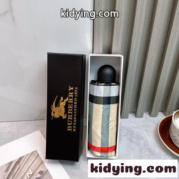 2026新作 BURBERRY 激安 バーバリー 折りたたみ傘 晴雨兼用 五つ折り 全自動 UVカット 軽量 チェック柄 ギフトBOX付き-2