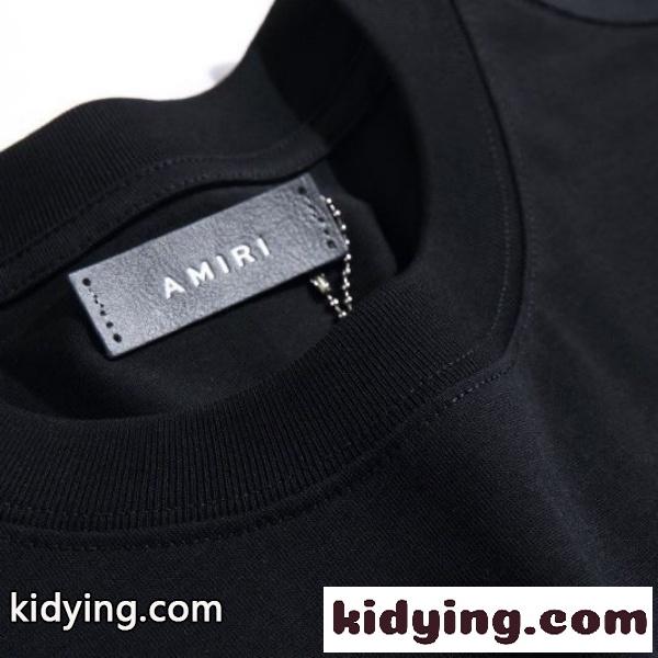AMIRI アミリ Tシャツ 半袖 ミニロゴ ワンポイント ラインデザイン シンプル 無地感 ベーシック オーバーサイズ-8
