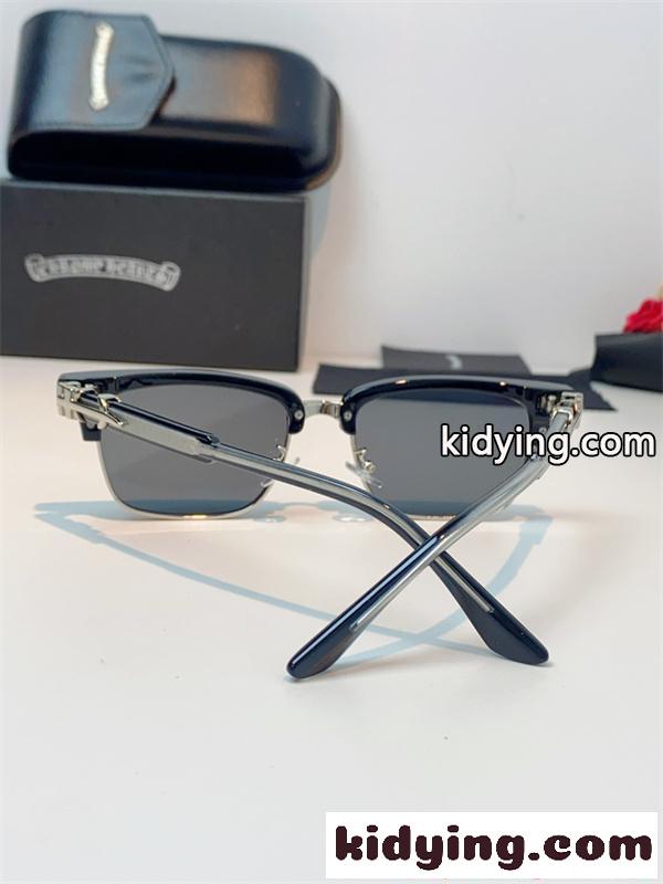 Chrome Hearts サングラス ハーフリム クロムハーツ コピー メタルフレーム スクエア ストリート 高級感 メンズ レディース UVカット-3